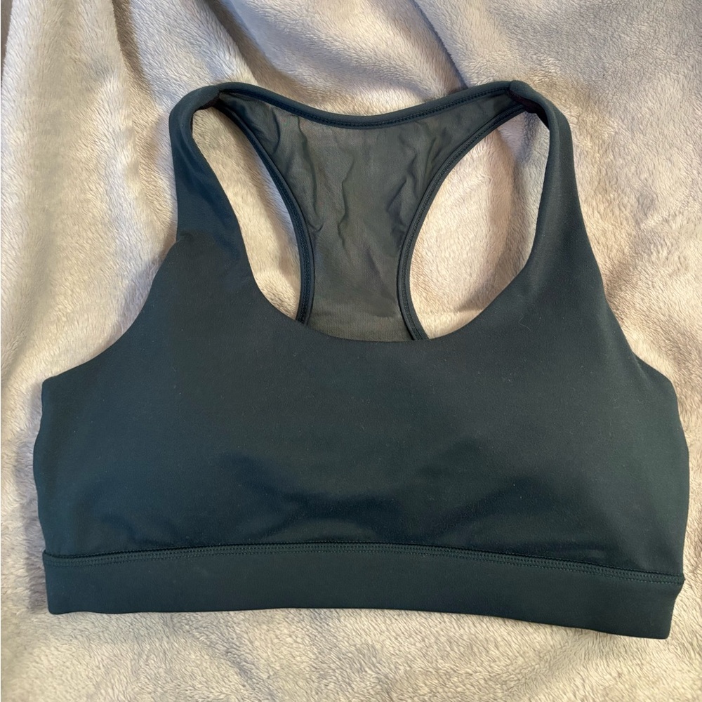 Senita Athletics Deep Green‎ Racerback Sports Bra